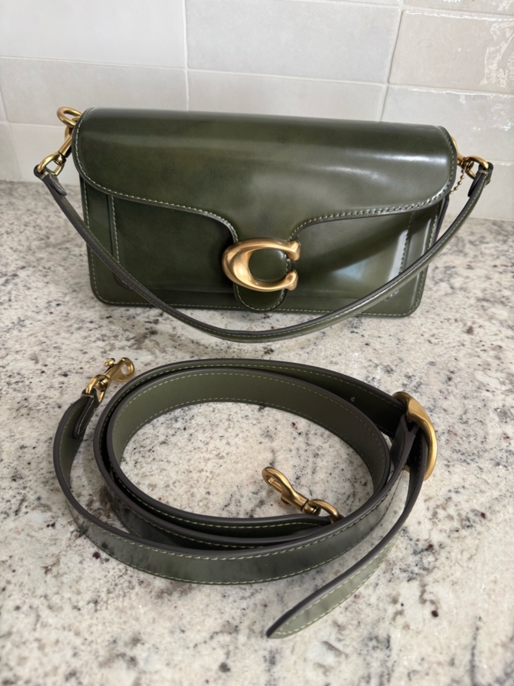 Coach Tabby 26 Spazzolato Leather Olive Green